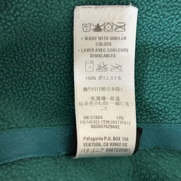Patagonia Jacket Women's XL Kelly Green Micro D 1/4 Zip Fleece Pullover Casual - Picture 10 of 11
